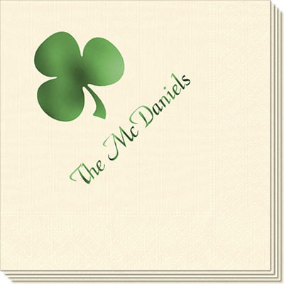 Three Leaf Shamrock Moire Napkins